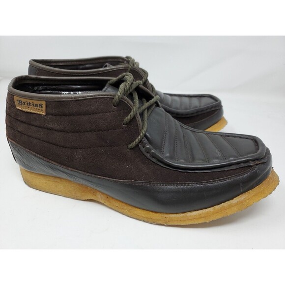 British Walker Men Casual Shoe  12 M/W Suede Leather Lace UP  Crepe Sole Brown - Picture 1 of 11
